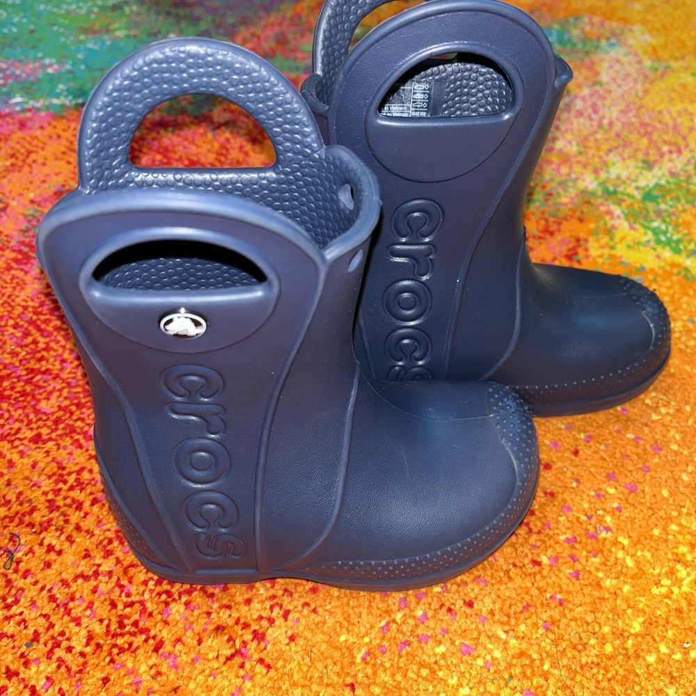 Crocs Kids Navy Blue Rain Boots